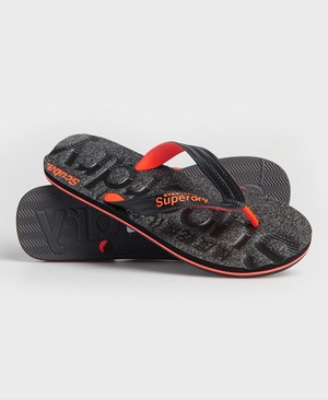 Superdry Scuba Grit Férfi Papucs Fekete | LNPQO7861